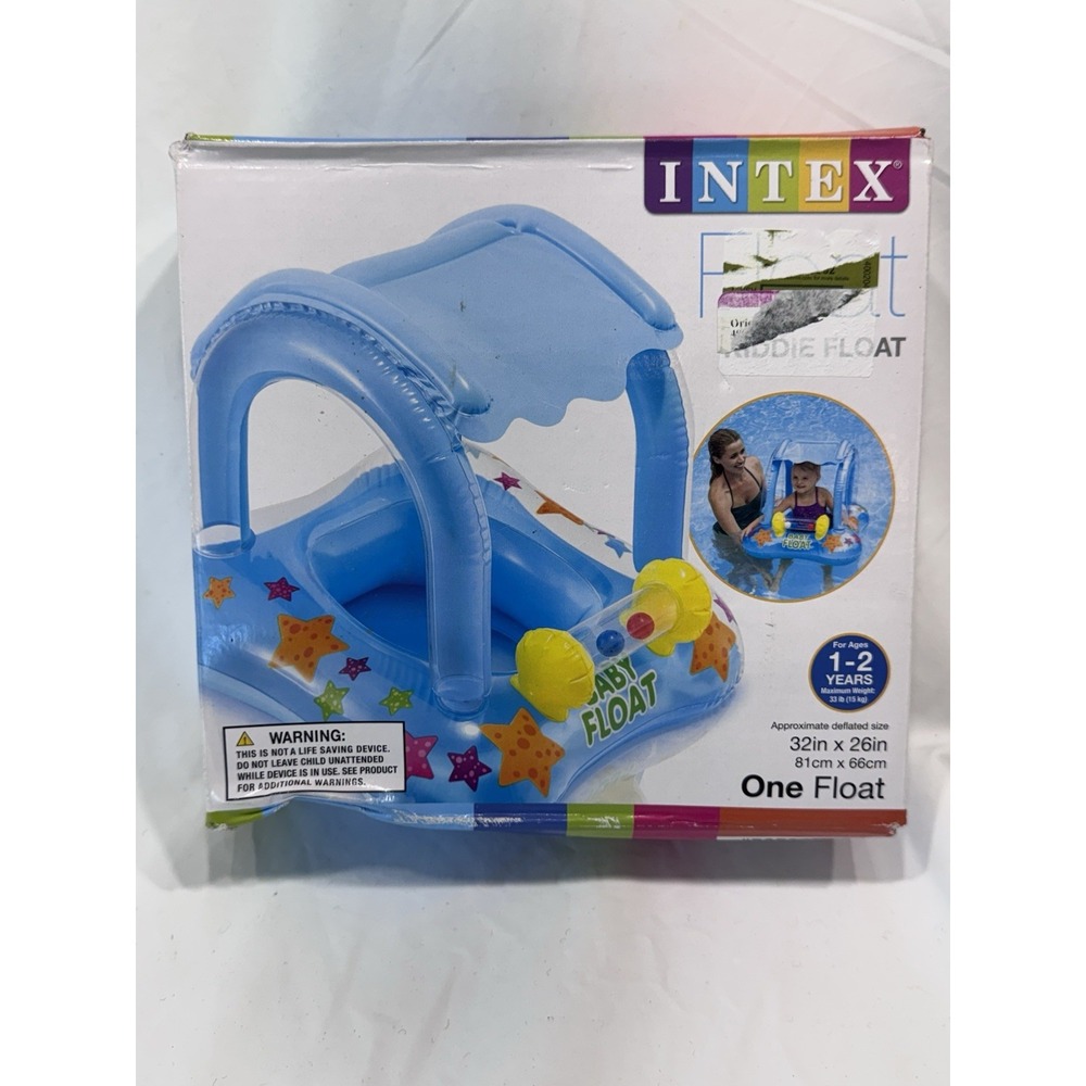Intex Kiddie Float Inflatable Swimming Pool Baby Tube Raft W/canopy age 1 - 2 - Picture 4 of 4